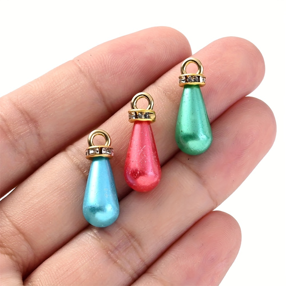 20pcs Colorful Waterdrop Charms for Jewelry Making